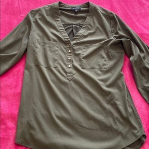 Le Chateau olive green dress shirt